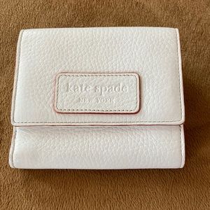 Kate Spade Cream /Bone White Leather Tri-fold Wallet